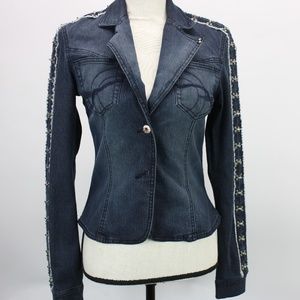 Eckored Women Blazer/Jacket 2 Button Denim C203